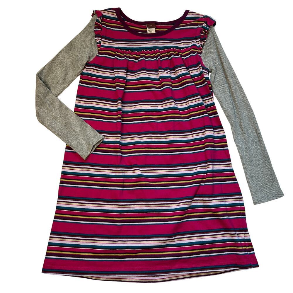 Tea Collection Striped Dress with Long Sleeves - Size 7Y
